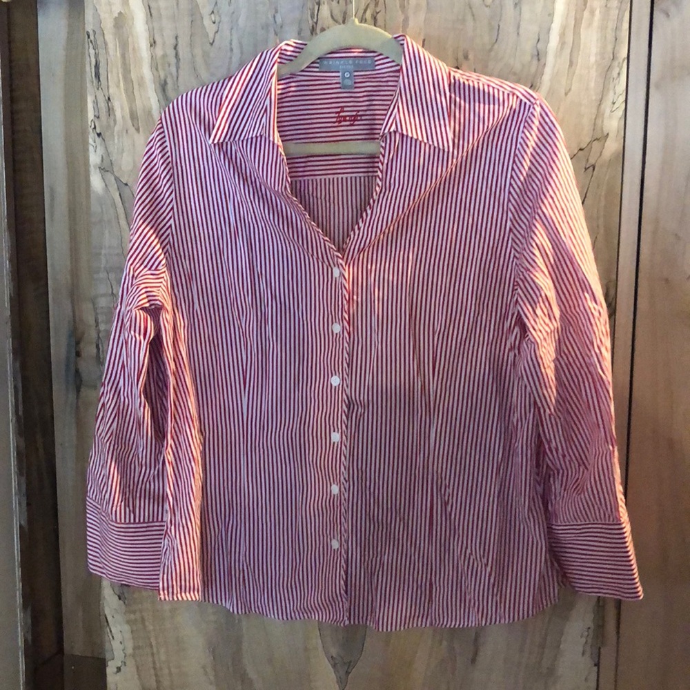 Fox Croft red striped fitted shirt